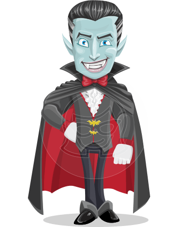 Halloween Vampire Vector Cartoon Character